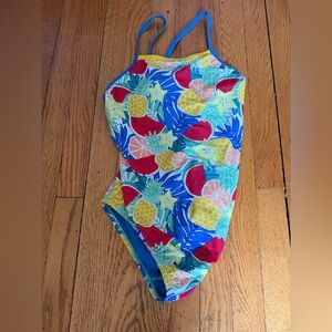 Speedo Yellow and Blue One Piece Swimsuit